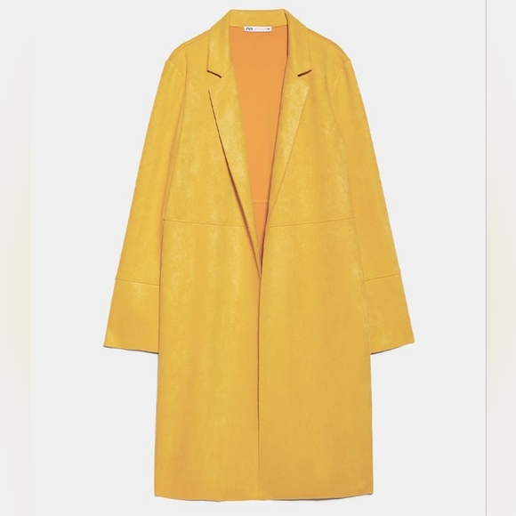 ZARA Women Long Faux Suede Coat NWOT/size S - Picture 3 of 7